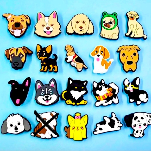NEW 19 Puppy Croc Charms - Picture 1 of 1